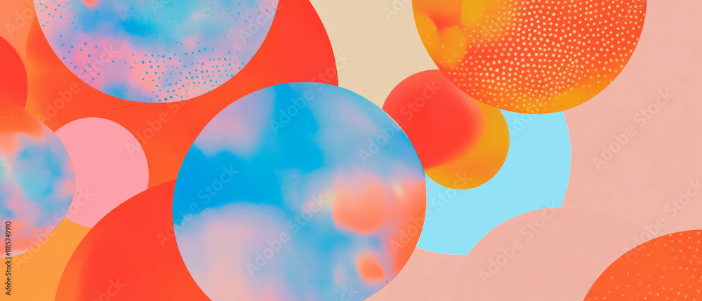 Poster Banner template featuring a subtle dotted pattern with playful colors