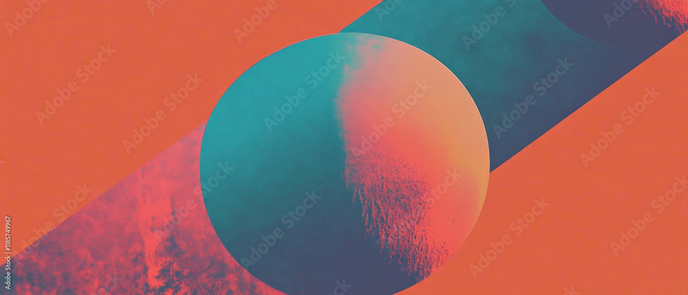Poster geometric banner template featuring bold colors and minimalistic design elements