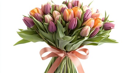 Obraz premium A Delicate Bouquet of Pastel Tulips