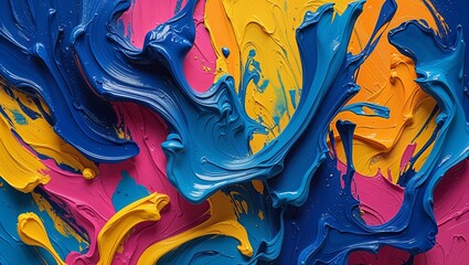 A Vibrant Abstract Artwork Featuring Bold Colors, Dynamic Shapes, and Fluid Lines, Creating a Captivating Visual Experience Full of Energy, Expression, and Creative Movement