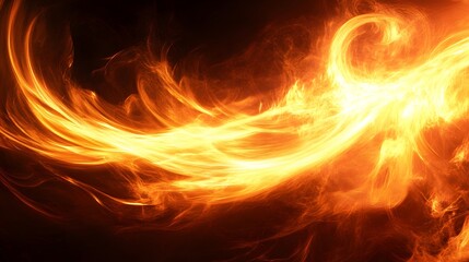 Fiery Abstract Background  Glowing Orange and Yellow Flames