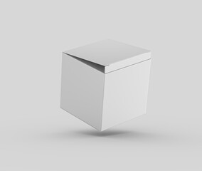 A White square cardboard box for packaging, branding and product mockups. 3d Illustration