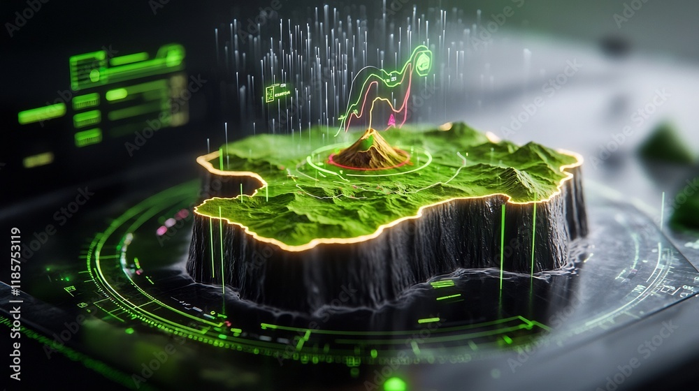 Poster intricate rainfall pattern map fluid topographic data visualization holographic terrain contours dyn