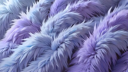 Fototapeta premium Soft Blue and Lilac Sheepskin Fur Texture – Pastel Fluffy Background.