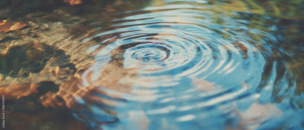 Poster Rich textures of ripples and tree bark create a mesmerizing double exposure effect