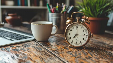 A stopwatch and a productivity planner illustrating effective time usage Stock Photo with side copy space.