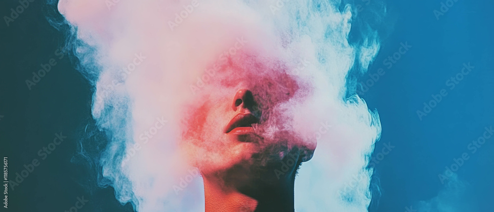 Poster ethereal smoke and nebula blend create a cosmic and mysterious atmosphere