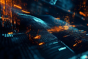 Abstract digital data flow, futuristic tech background, glowing particles, network visualization, for tech presentations