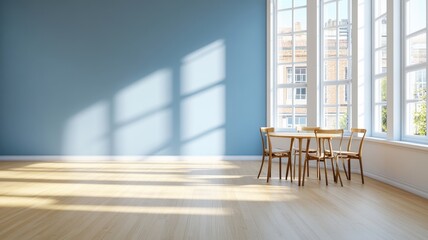 Fototapeta premium 3D Rendering of a Modern Apartment Interior Showcasing an Empty Space Ready for Personalization and Design.
