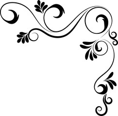 Abstract curve background. Decorative corner. Vector illustration.