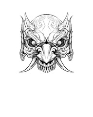 Fototapeta premium Monster Skull Artwork Tattoo