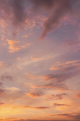 Sunset Sunrise Sky Background. Natural Bright Dramatic Sky In Sunset Dawn Sunrise. Yellow, Magenta, Purple And Pink Colors natural background backdrop
