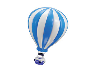 Obraz premium Hot air balloon icon 3d rendering vector illustration