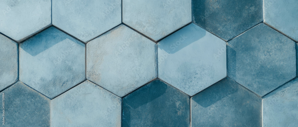 Poster modern geometric grey hexagonal tiles with subtle patterns enhance contemporary design aesthetics