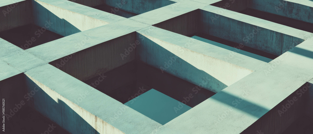 Poster Interlocking squares create a modern geometric pattern for minimalist wallpaper design