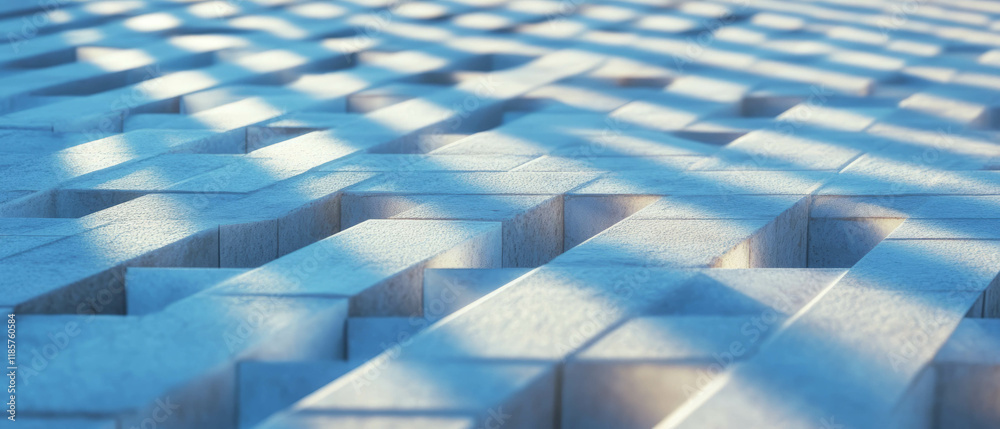 Aufkleber Interlocking tile patterns create a modern geometric design for contemporary spaces