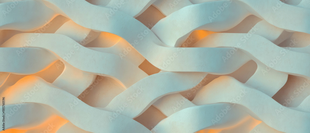 Poster Modern interlocking tile patterns create a seamless geometric background for design