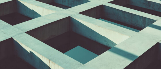 Fototapeta premium Interlocking squares create a modern geometric pattern for minimalist wallpaper design