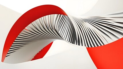 Abstract Red White Black Swirling Staircase Architecture Design