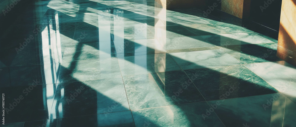 Leinwandbilder large square tile pattern creating a minimalist and spacious interior design atmosphere