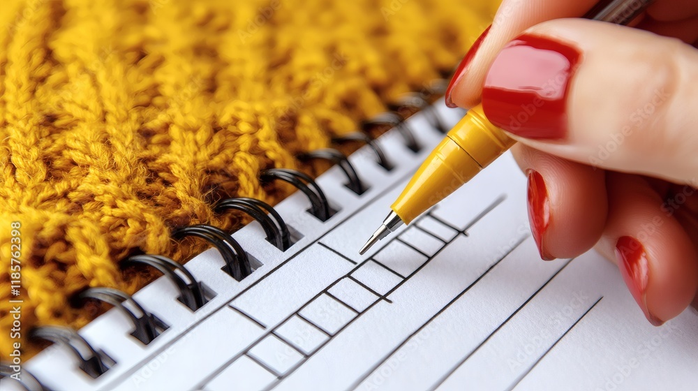 Aufkleber A focused individual prioritizing tasks on a checklist for better time management Stock Photo with side copy space.