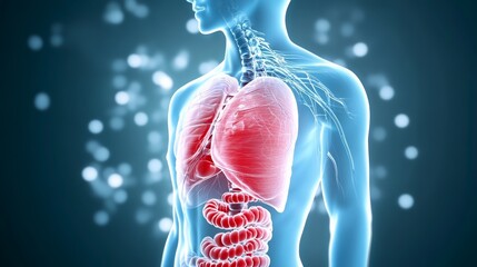 Magen-Darm Schmerzen - anatomische 3D-Illustration