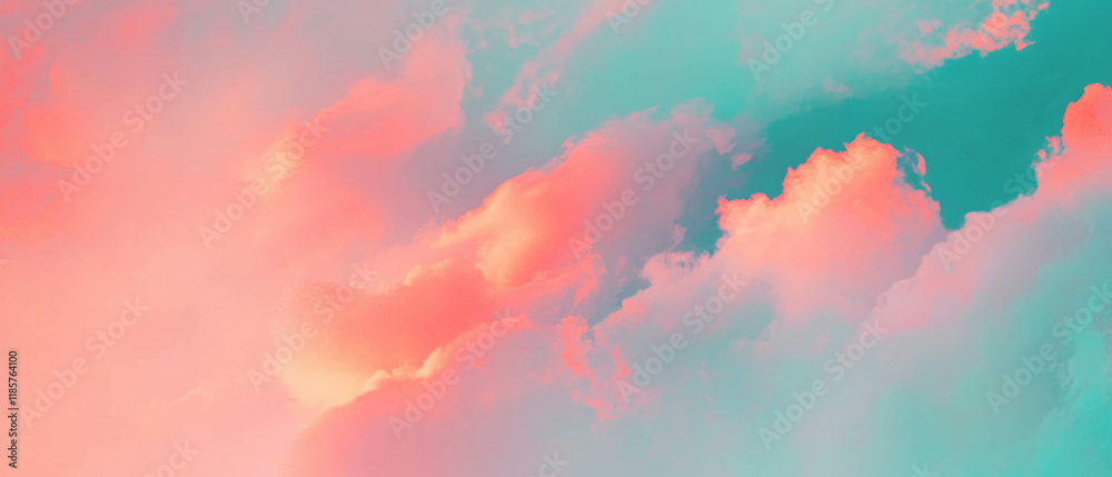 Poster Soft pastel gradient background with blended colors for a calming effect in design