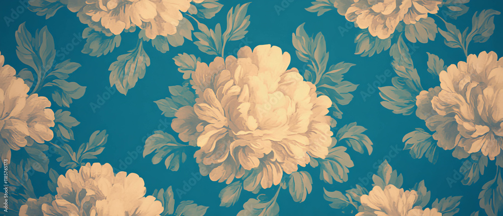 Poster elegant damask background featuring floral patterns in a luxurious design
