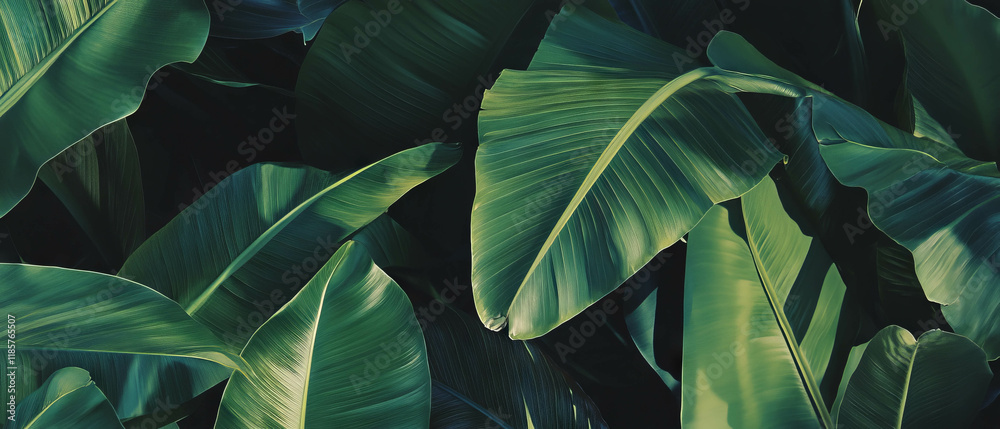 Poster Subtle green leaf pattern creating a natural background for various projects and designs