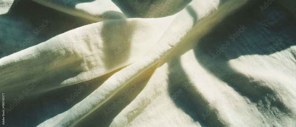 Poster Soft and elegant linen texture showcasing natural woven details and subtle light patterns