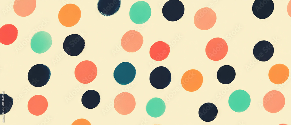 Poster Colorful polka dot background creating a playful and cheerful atmosphere for design
