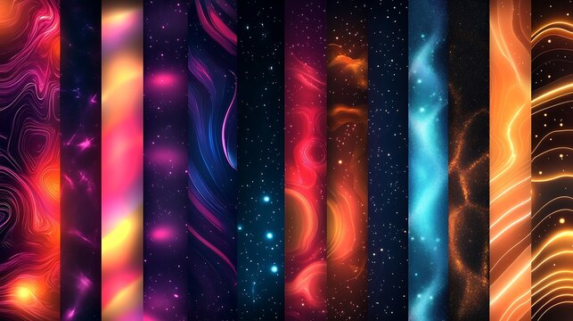 Colorful glowing abstract patterns featuring bright tones and soft transitions