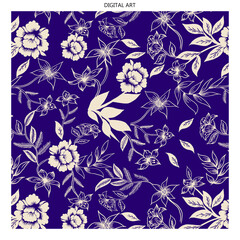 beautiful digital pattern and textile design digital print