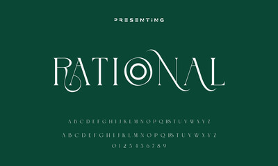Elegant Font Uppercase Lowercase and Number. Classic Lettering Minimal Fashion Designs. Typography modern serif fonts regular decorative vintage concept. vector illustration