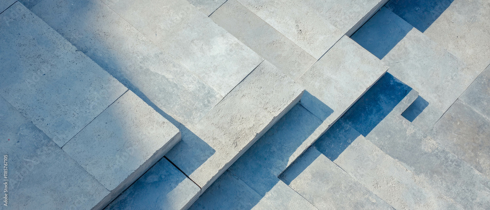 Poster Contemporary offset tile pattern with staggered lines and textured surface design