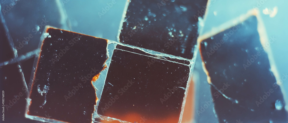 Aufkleber exploring the texture of vintage film with scratches and dust creating a faded look