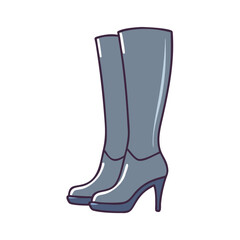 knee high boots vector icon, footwear vector illustration - simple illustration of knee high boots perfect for logos, and footwear-themed designs.
