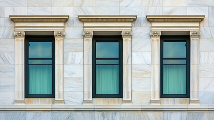 Fototapeta premium Federal Reserve building facade standing strong and secure, symbolizing economic stability and the central role of financial institutions in modern society.