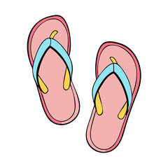 Fototapeta premium flip flops vector icon, footwear vector illustration - simple illustration of flip flops perfect for logos, and footwear-themed designs.