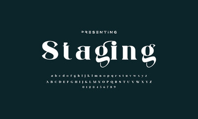 Elegant Font Uppercase Lowercase and Number. Classic Lettering Minimal Fashion Designs. Typography modern serif fonts regular decorative vintage concept. vector illustration