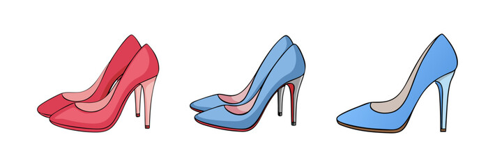 heels vector icon, footwear vector illustration - simple illustration of heels perfect for logos, and footwear-themed designs.