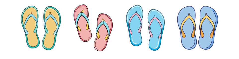 flip flops vector icon, footwear vector illustration - simple illustration of flip flops perfect for logos, and footwear-themed designs.