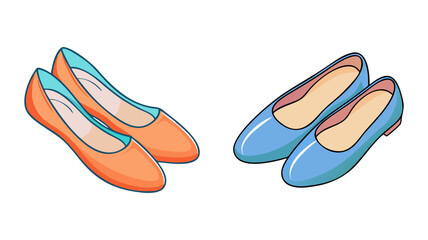 flats vector icon, footwear vector illustration - simple illustration of flats perfect for logos, and footwear-themed designs.