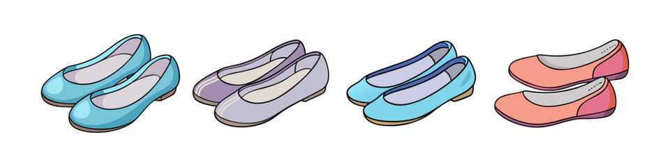 ballet flats vector icon, footwear vector illustration - simple illustration of ballet flats perfect for logos, and footwear-themed designs.