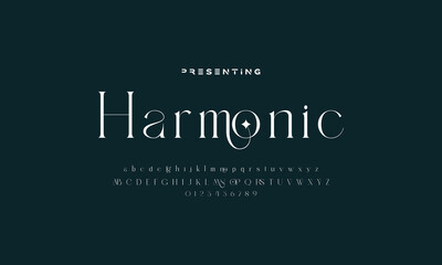 Elegant Font Uppercase Lowercase and Number. Classic Lettering Minimal Fashion Designs. Typography modern serif fonts regular decorative vintage concept. vector illustration