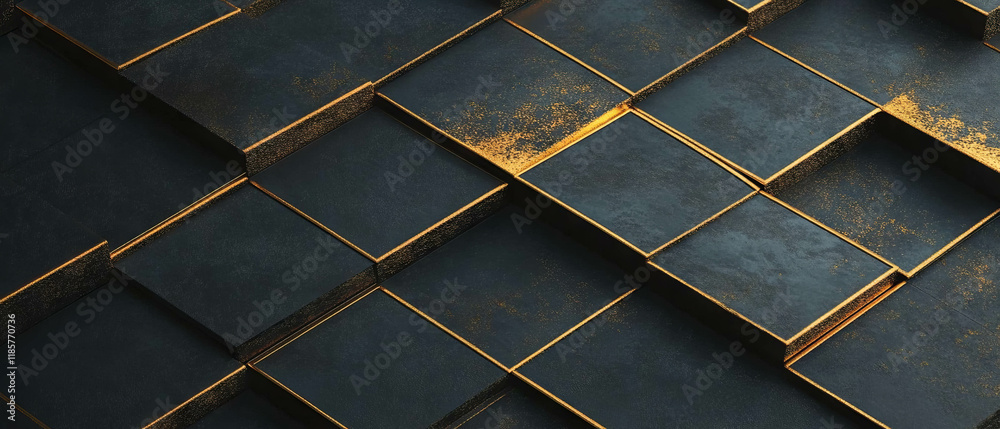 Poster luxurious art deco design featuring repeating diamond shapes with subtle shimmer