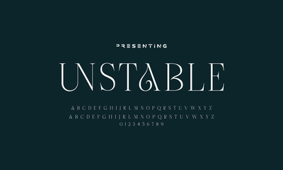 Elegant Font Uppercase Lowercase and Number. Classic Lettering Minimal Fashion Designs. Typography modern serif fonts regular decorative vintage concept. vector illustration