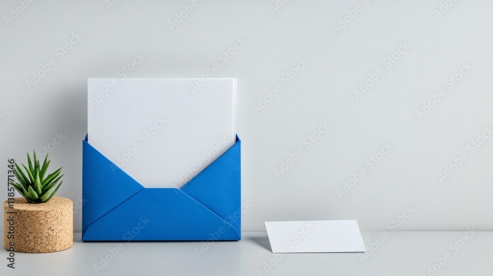 Poster A workplace setting showcasing effective written communication through emails and reports Stock Photo with side copy space.