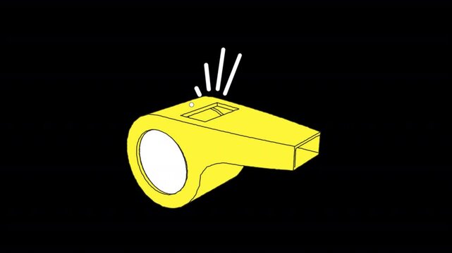 Sport whistle icon on alpha