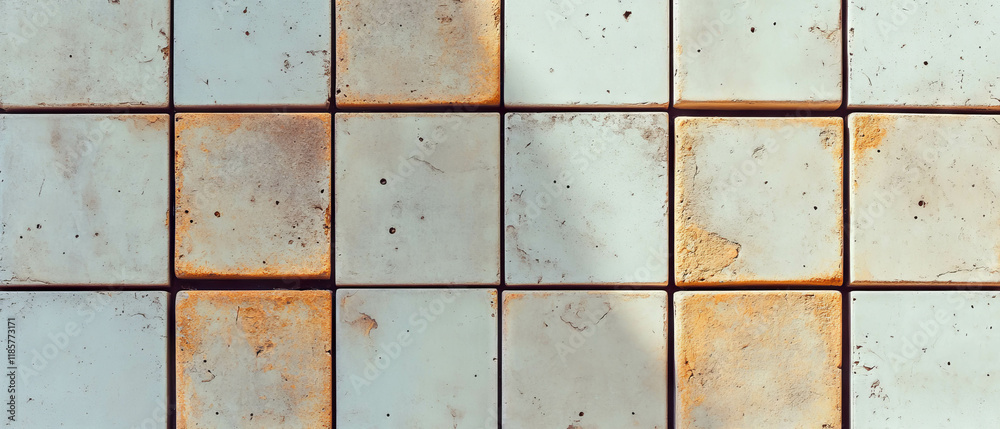 Poster Subtle texture of a small square tile grid in a classic, versatile design background